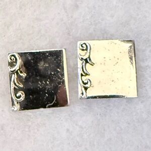 SWANK Square Silver Tone cuff links